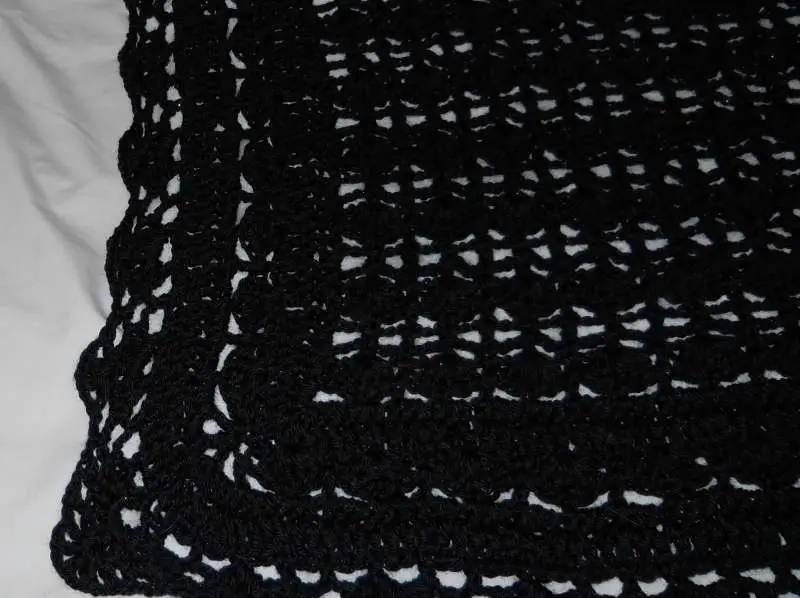 OOAK Basic Black Lace Blanket Connie's Custom Crochet Gifts